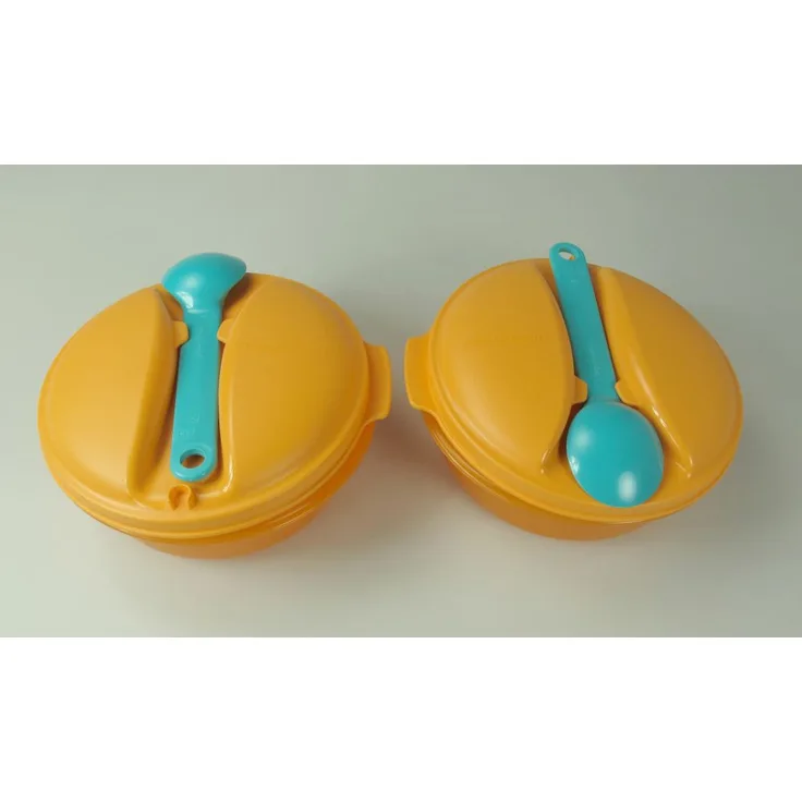 Tupperware To Go Snack&Go 600 ml orange (2) Soup&Go + Löffel Snack türkis