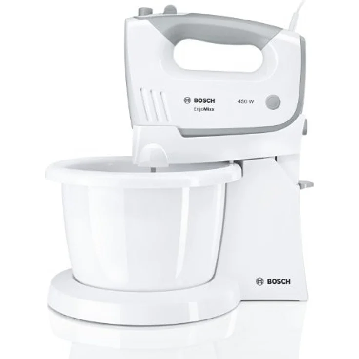 Bosch MFQ36460 ErgoMixx Handrührer (450 W, spülmaschinengeeignet, Geräteständer mit Rührschüssel, sehr leise, freihändige Anwendung) weiß – Bild 3