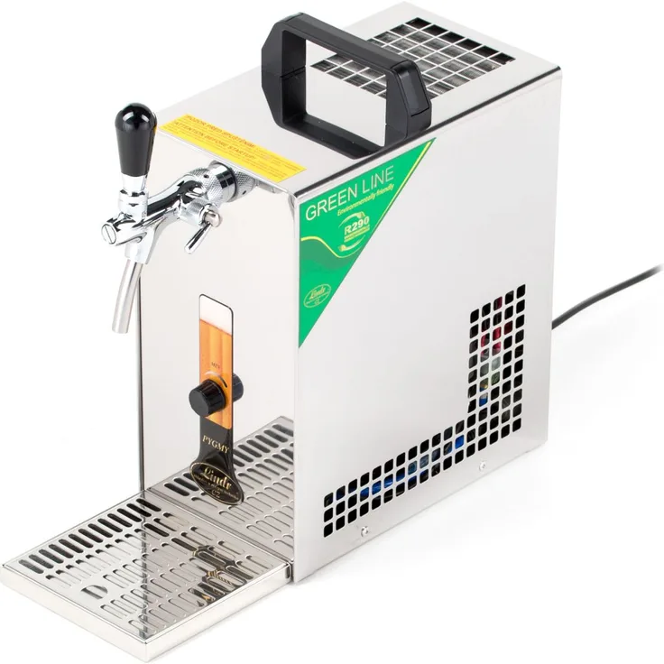 Zapfanlage, Bierkoffer, Durchlaufkühler PYGMY 25 1-leitig Trockenkühler, 30 Liter-h, 5-8 Anschluss, Green Line