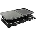 SEVERIN RG 2341 Raclette-Partygrill ca. 1.500 W, mit Naturgrillstein und Wendegussplatte, Inkl. 8 Pfännchen 