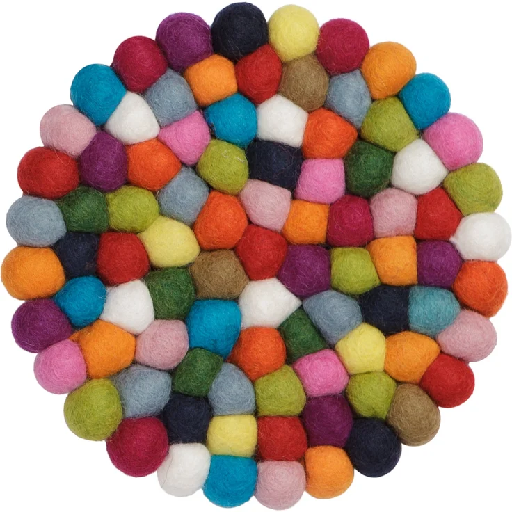 myfelt Filzkugel Topfuntersetzer - Lotte - 20 cm, bunt – Bild 1