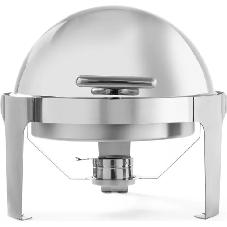 Hendi Chafing Dish Rolltop Warmhalteplatte, Edelstahl, rund