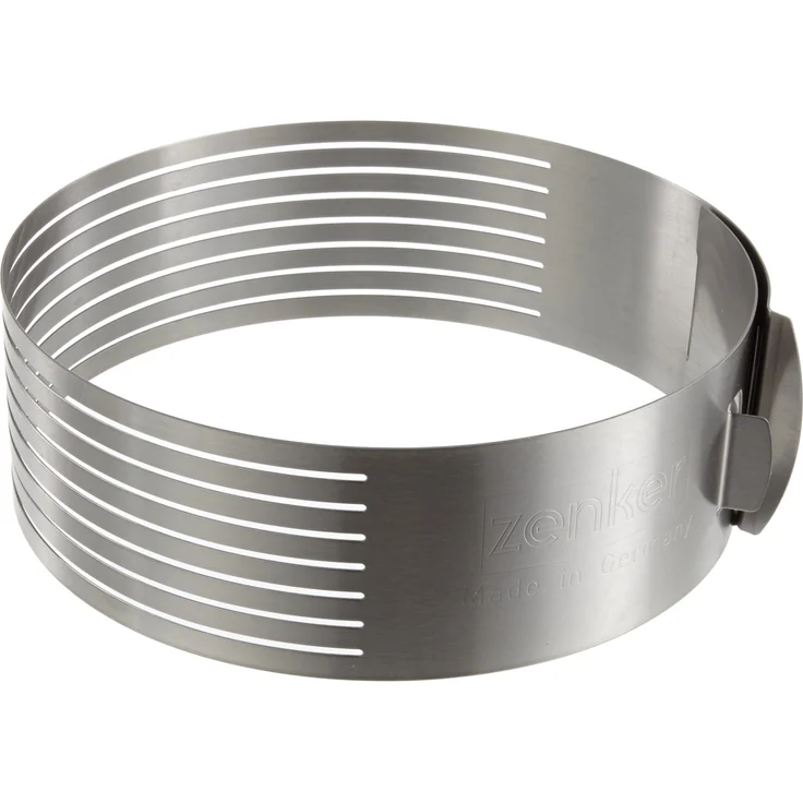 Zenker Tortenboden-Schneidhilfe Patisserie für Ø 26 und Ø 28 cm, Kuchen-Schneidhilfe für gleichmäßge Tortenböden, stabiler Edelstahlring (Farbe: Silber) - spülmaschinengeeignet, Menge: 1 Stück