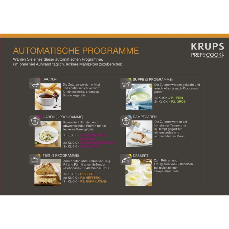 Krups Prep&Cook HP5031 Multifunktions-Küchenmaschine (1,550 Watt, bis zu 12.000 U-min, mit Kochfunktion) weiß-edelstahl - Preisvergleich – Bild 11
