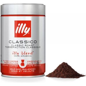 Image for illy Kaffeepulver Classico 250g Dose klassische Röstung gemahlener Filterkaffee