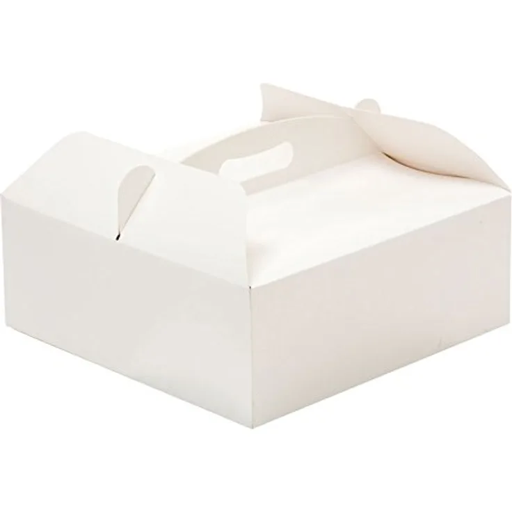 Decora 0340203 Behälter Kuchen mit Griff, Karton, weiß