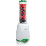 SEVERIN SM 3735 Smoothie Mix & Go (ca. 300 W, 600 ml, Inkl. 2 Trinkbehälter mit Deckel) weiß-grün 