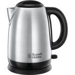 Russell Hobbs Wasserkocher, Adventure, 1,7l, 2400W, Schnellkochfunktion, Edelstahl, herausnehmbarer Kalkfilter, optimierte Ausgusstülle, Füllmengenmarkierung, Teekocher 23912-70