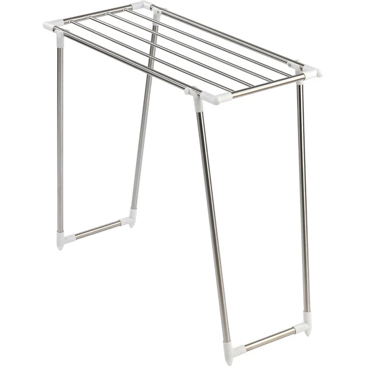 Wenko Wäschetrockner Profi Single, Wäscheständer extra schmal, für Balkon und Badewanne, 5,5 m Trockenlänge, Edelstahl rostfrei, 87 x 79 x 39 cm, matt – Bild 2