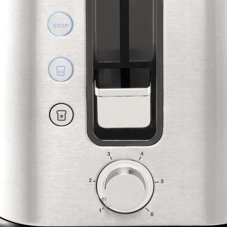 Krups KH442D Control Line Premium Toaster, Edelstahl, 2-Schlitz Toaster, Brötchenaufsatz silber-schwarz – Bild 3