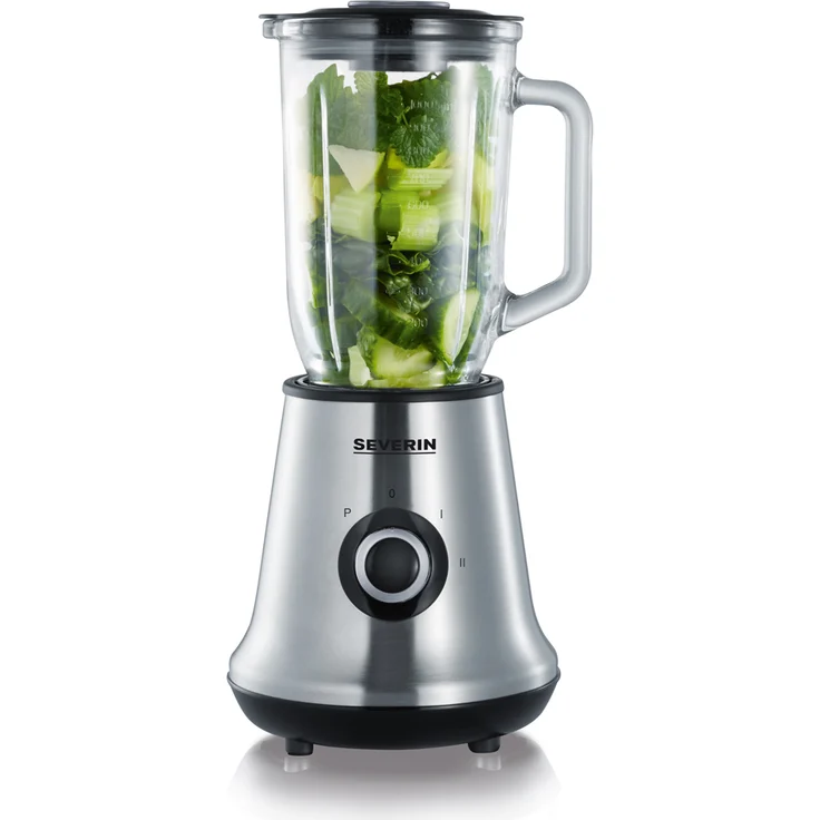 SEVERIN Standmixer mit Glas-Mixbehälter, 1 L, ca. 500 W, SM 3734, Edelstahl-Schwarz – Bild 2