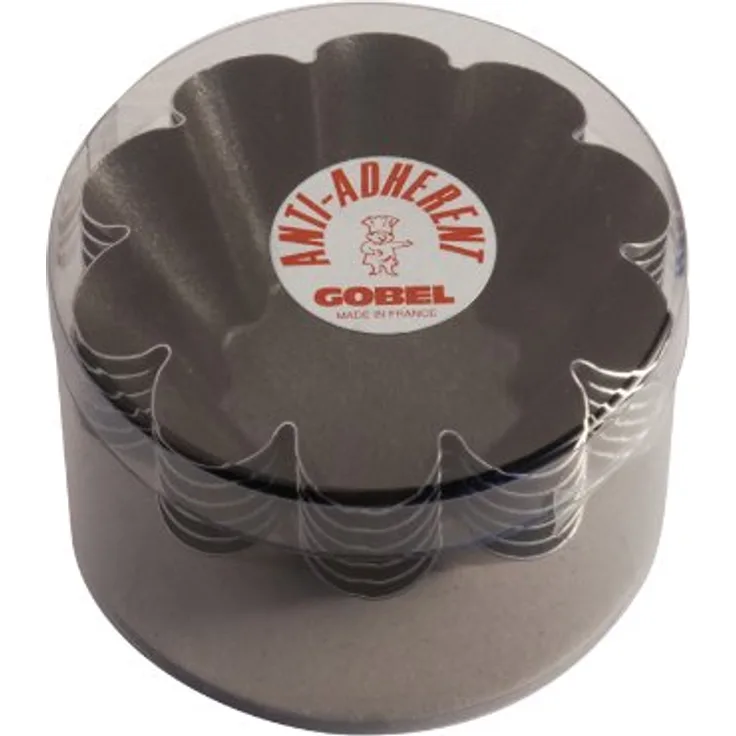 Gobel 271641 Box mit 6 Backform Mini Brioches Boden flach Antihaftbeschichtung Ø 8 cm