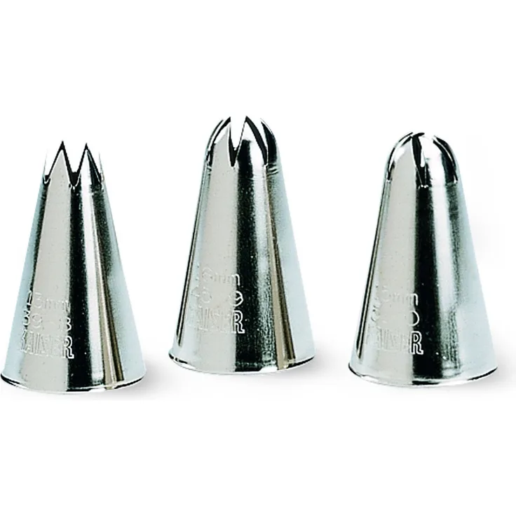 Kaiser Inspiration Tüllen-Set 3-teilig, Sterntülle, Sterntülle geschlossen, Rosettentülle, Edelstahl rostfrei