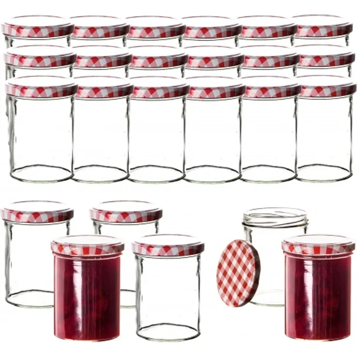 Thats Shopping 24x Einmachgläser 435 ml für Pasteurisierung TO 82 Marmelade