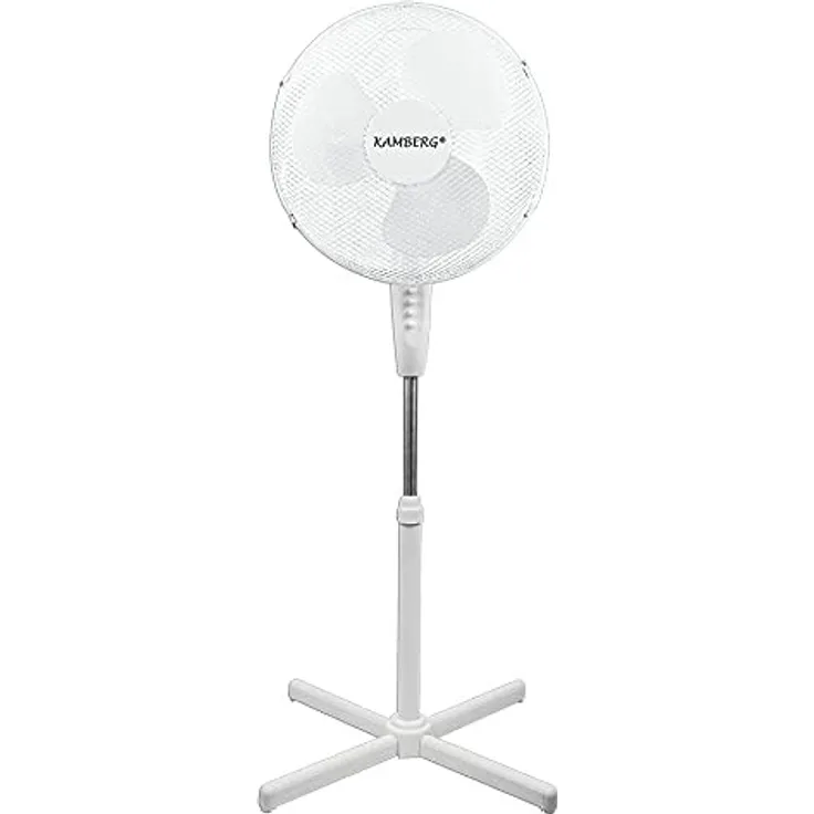 Kamberg 00008060 Ventilator mit weißen Füßen 3 Geschwindigkeitsstufen 40 cm