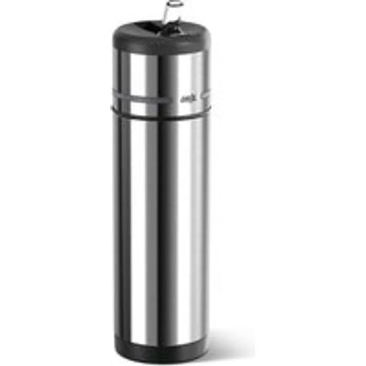 Emsa 509241 Isolier-Trinkflasche, Mobil genießen, 500 ml, Integrierter Trinkstutzen, Schwarz-Anthrazit, Mobility