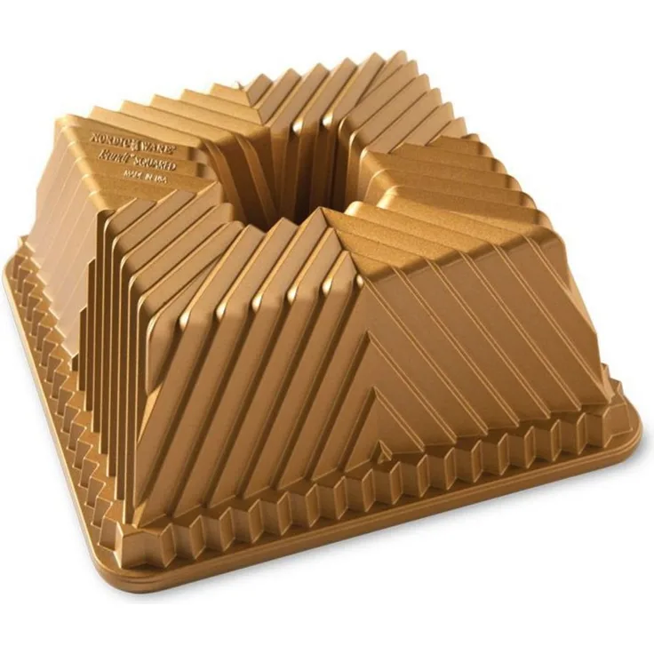 Nordic Ware Gugelhupffanne, quadratisch, Einheitsgröße, Gold