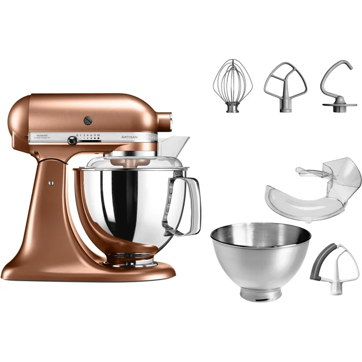 KitchenAid Artisan 5KSM175PSECP Küchenmaschine mit Direktantrieb, 300W, 4,8L, 10 Geschwindigkeiten, Kupfer, Serie: 5KSM175PS – Bild 4