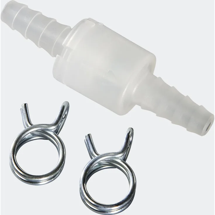 Xavax Rückschlagventil mit 2 Schlauchschellen (für Ablaufschläuche von 8 bis 10 mm Durchmesser, verhindert Rückfluß von Abwasser, u.a. für Waschmaschine, Wäschetrockner, Kondenstrockner geeignet)