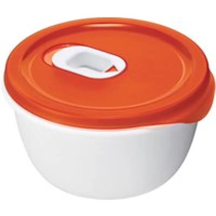 Rotho Micro Clever Schüssel geeignet für die Mikrowelle, Kunststoff BPA-frei, rot - weiss, 0.8 Liter 16 x 16 x 8,5 cm 