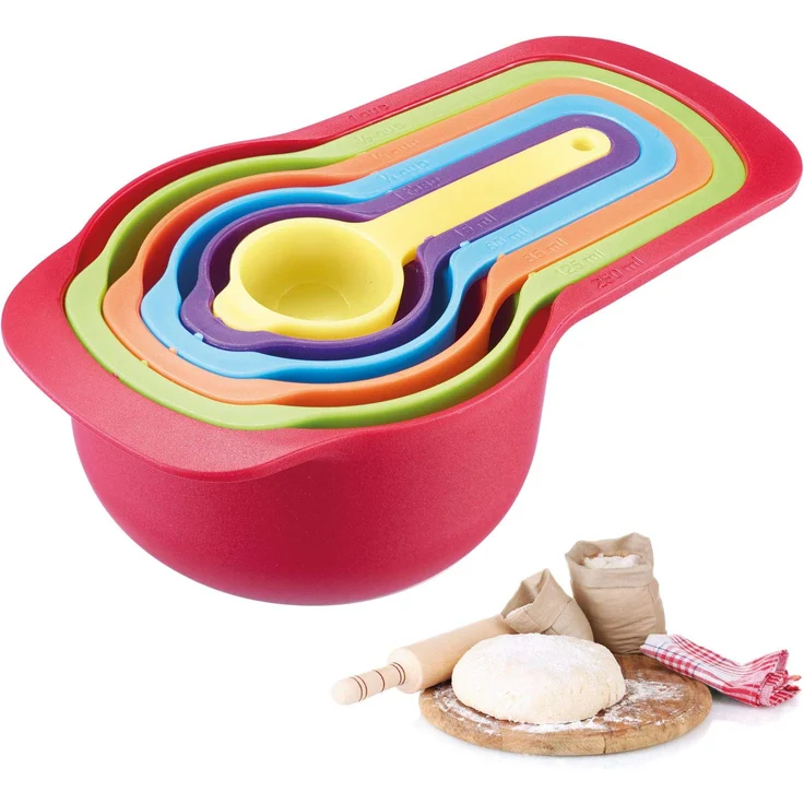 Westmark 6-teiliges Messlöffel-Set, Messbereiche: 7,5-15-60-85-125-250 ml, PP, Matroschka, Bunt, 30582270