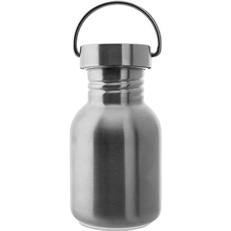 Laken Unisex ? Erwachsene sehr robuste Edelstahlflasche 0,35l Silber mit Vintage Deckel, 0.35