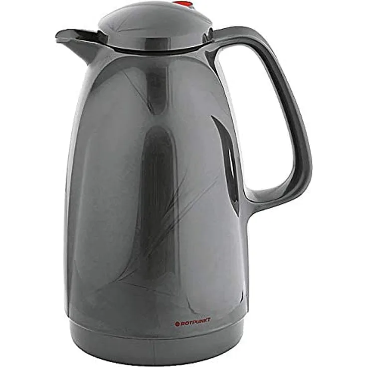 ROTPUNKT Isolierkanne 227 BELLA, 1,5 l titan, Glaseinsatz, BPA-frei, lange Isolierung