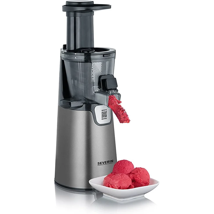 SEVERIN ES 3571 Slow Juicer (150 W, Inkl. Frozen-Fruits-Aufsatz) metallic grau-schwarz-edelstahl – Bild 6