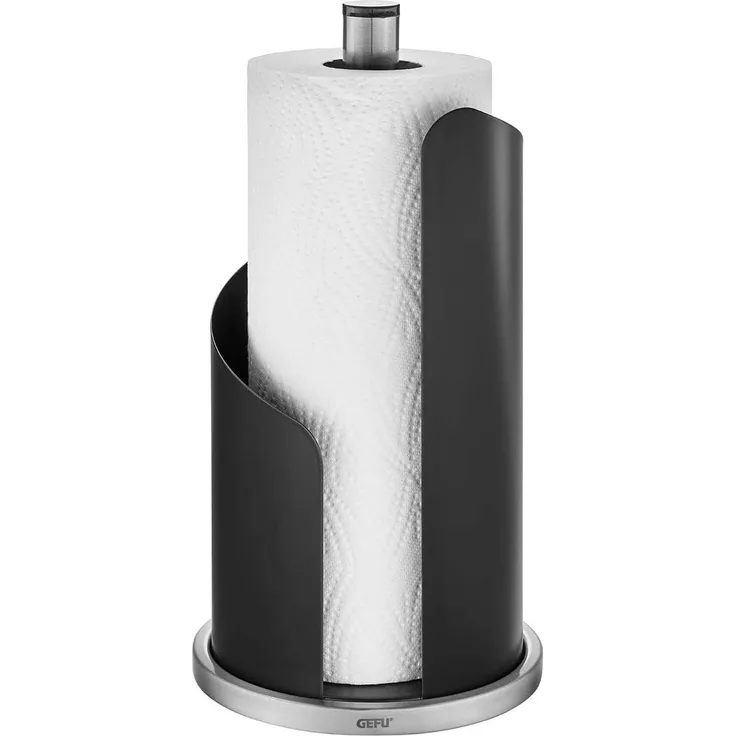 GEFU Küchenrollenhalter CURVE, 30cm, Stahlblech, Edelstahl, schwarz
