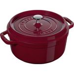 STAUB Gusseisen Bräter-Cocotte, rund 24cm, 3,8L, bordeauxrot