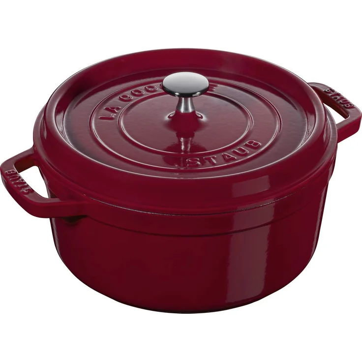 STAUB Gusseisen Bräter-Cocotte, rund 24cm, 3,8L, bordeauxrot – Bild 1