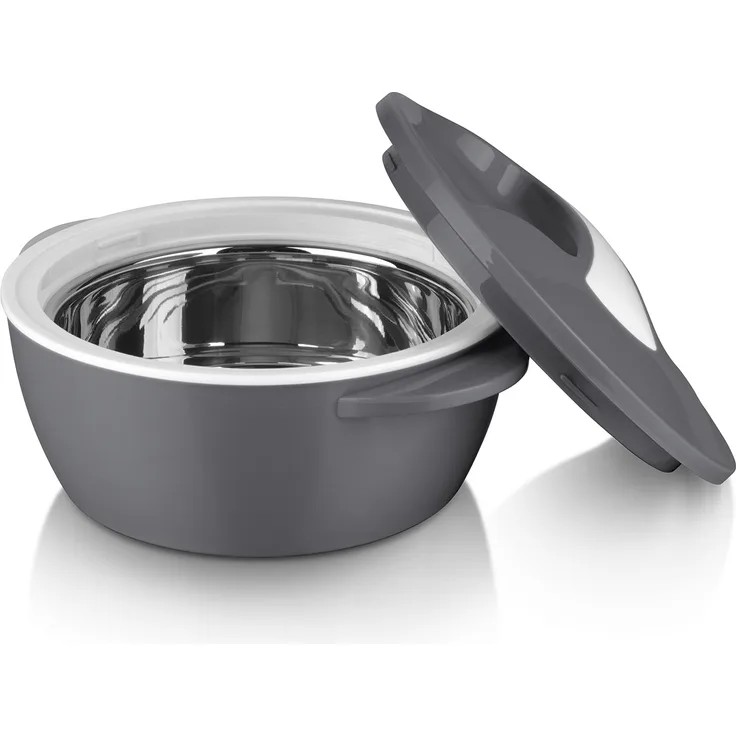 MAXXMEE Thermo-Schüssel Mikrowelle - 1400 ml - grau-weiß