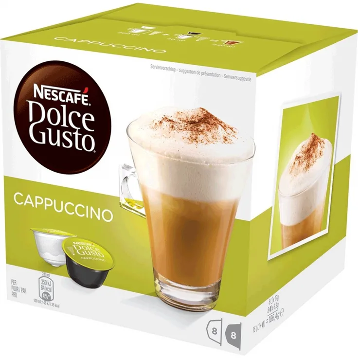 Nescafe Dolce Gusto Cappuccino 16 Aroma versiegelte Kapseln 186g