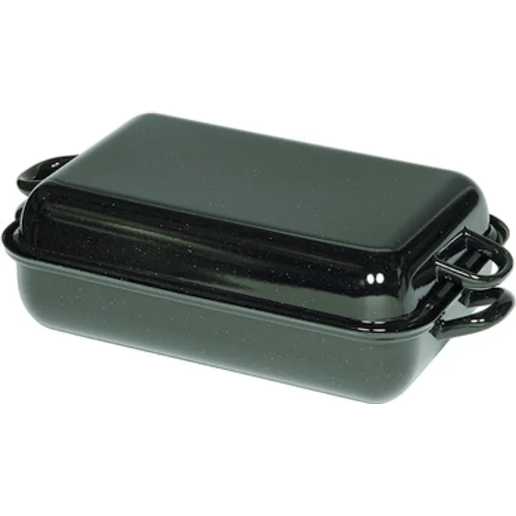 Riess Emaille Vierkantpfanne mit Deckel 32 x 22 cm
