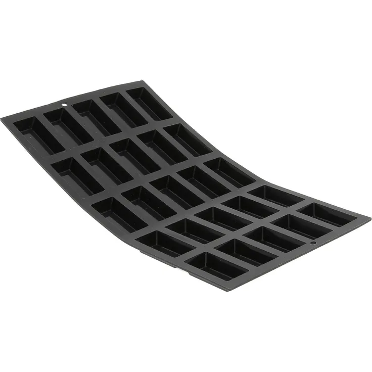 De Buyer 1976.02 Moul'flex Mini Financierform, 25 Löcher, schwarz