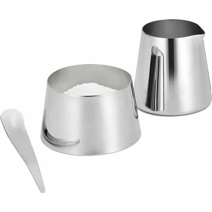 Philippi Cream Milch + Zucker Set 3-tlg., Edelstahl, silber