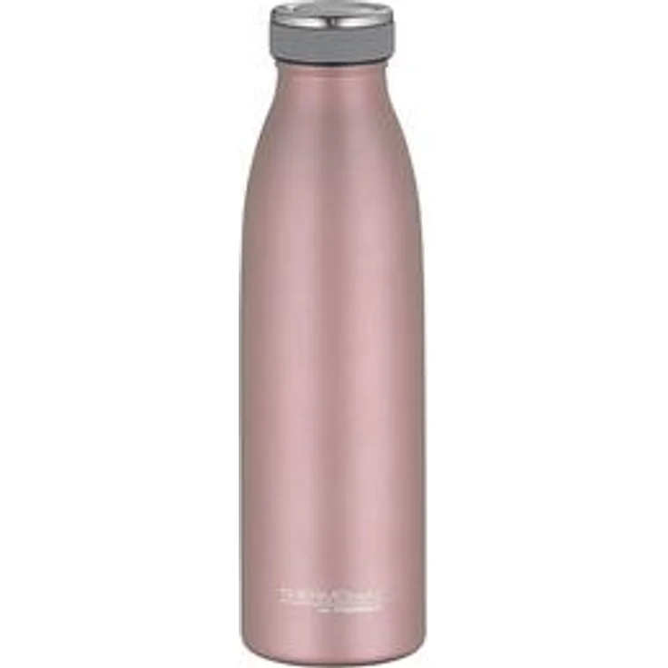 THERMOS Isolier-Trinkflasche TC Bottle, 0,5 L, rosé gold matte Optik, doppelwandiger Edelstahl, frei von BPA,, unzerbrechlich, 100 % dicht - auch bei Kohlensäure, leichtes Öffnen ohne Abrutschen, gummierter Drehverschluss schlankes Design, spülmaschinenge – Bild 1