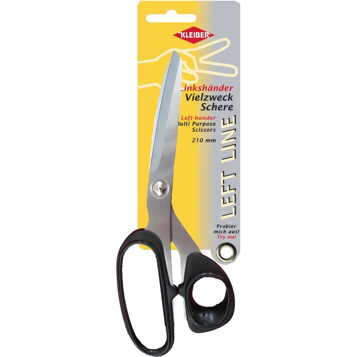 Kleiber Vielzweckschere Linkshänder Schere, Edelstahl, schwarz, 210 mm