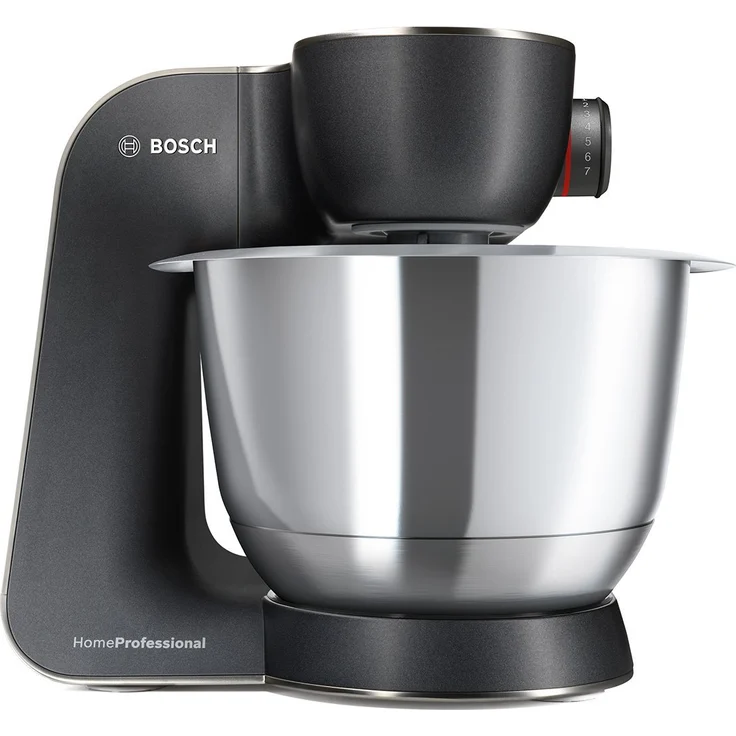 Bosch MUM5 HomeProfessional Küchenmaschine MUM59N26DE, große Edelstahl-Schüssel (3,9l), 3 Profi-Rührwerkzeuge Edelstahl, automat. Kabeleinzug, 1000 W, anthrazit-edelstahl, Serie: MUM5 – Bild 2
