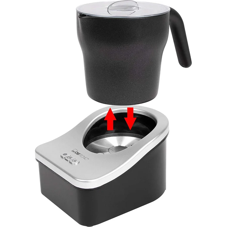 Clatronic MS 3326, 3in1 Milchaufschäumer, Elektronik 3 Funktionsschalter, Milch warm und kalt aufschäumen, Milch erwärmen, Innen und außen antihaftbeschichtet, Milchaufschaummenge ca. 500 ml – Bild 3