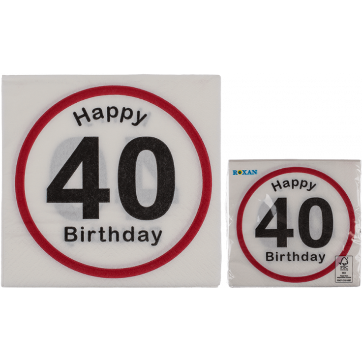 Out of the Blue Papier-Servietten, Happy Birthday - 40