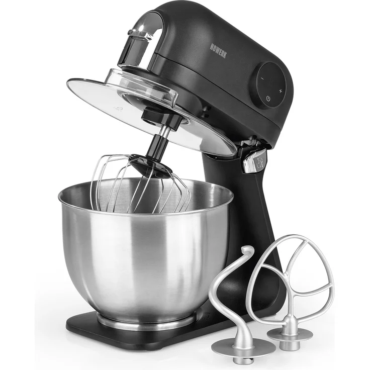 N8WERK Küchenmaschine in der Midnight Edition, 1200 Watt, 5 Liter, Timer, Planetenrührwerk, Aluminium, schwarz – Bild 1