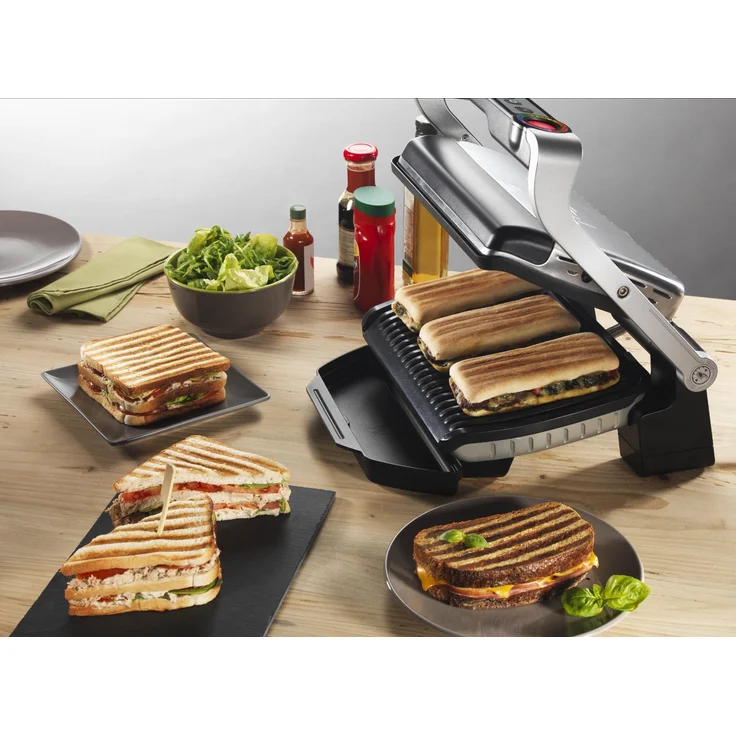 Tefal OptiGrill GC702D Kontaktgrill für ideale Grillergebnisse, 2.000 Watt, Standard-Modell, automatische Anzeige des Garzustands, 6 voreingestellte Grillprogramme 30 cm x 20 cm, schwarz, silber – Bild 7