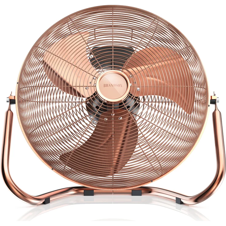 Brandson Windmaschine Retro Stil - Ventilator in Kupfer - Standventilator 30cm - Tischventilator Bodenventilator - hoher Luftdurchsatz - robuster Stand - stufenlos neigbarer Ventilatorkopf - Kupfer – Bild 1