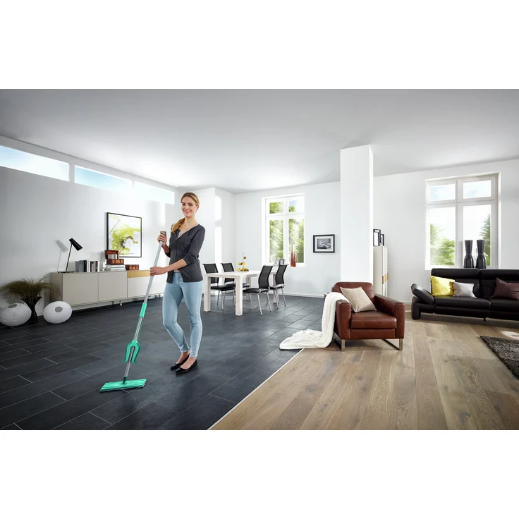 Leifheit Bodenwischer Picobello M micro duo Telescope mit Auspressmechanik, Schrubber mit Wischpad micro duo, kompakter Wischer mit 33 cm Wischbreite, Bodenreiniger für Fliesen und Laminat – Bild 9
