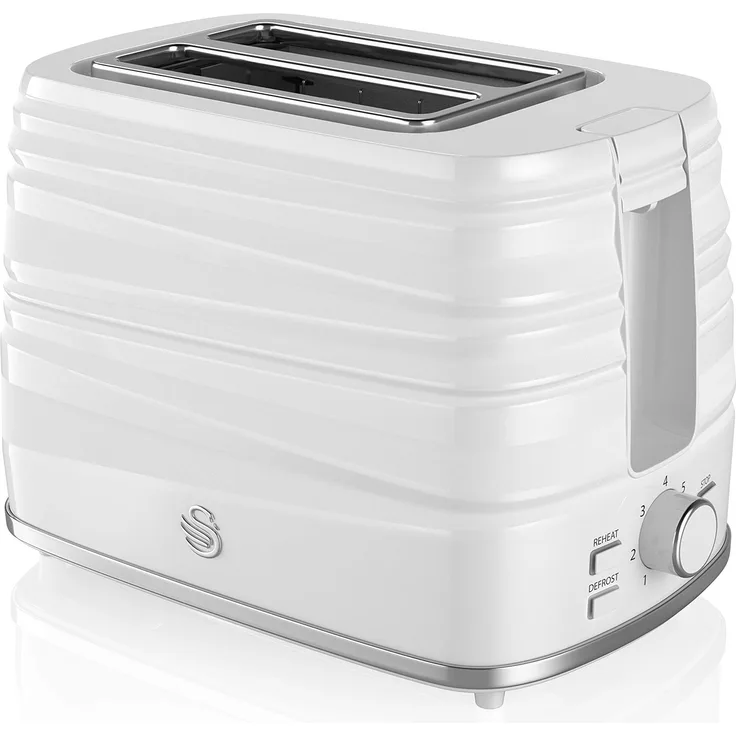 Swan ST31050WN, 2 Slice Symphony Toaster, hohe Helligkeit und matt, Finish 930W, Weiß