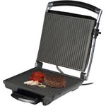 Tristar GR-2848 Edelstahl Kontaktgrill- Sandwich Grill mit herausnehmbarer Krümmelschale, antihaftbeschichtet, integrierte Fettablauffunktion