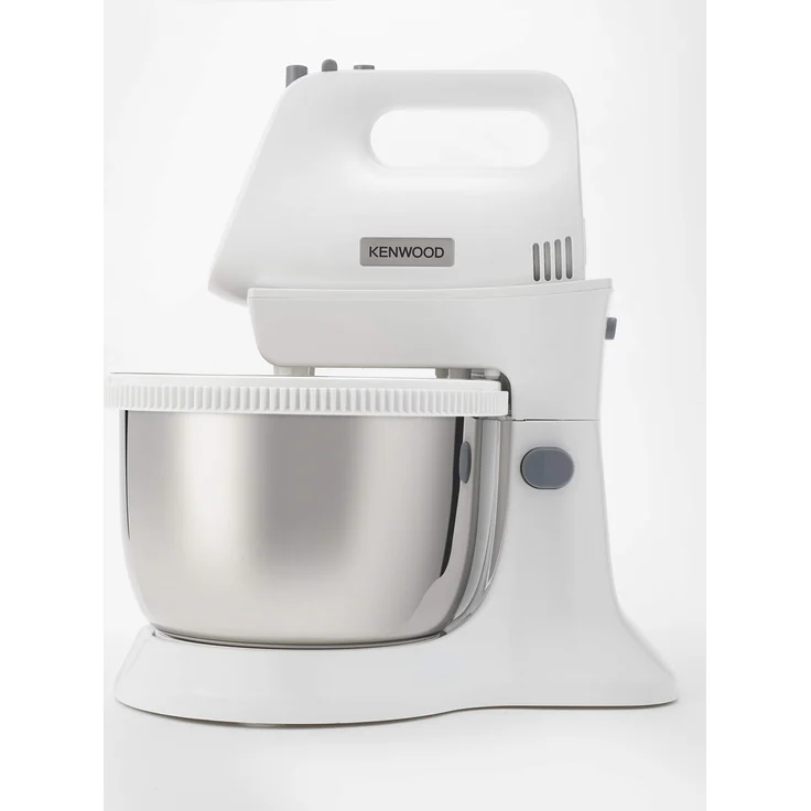 Kenwood HMP34.A0WH Chefette Metal Stabmixer, 450 W, 5 Geschwindigkeitsstufen + Turbo, Schneebesen, Knetmaschine, Metallschüssel, Weiß – Bild 1