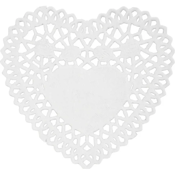 Deckchen, D: 10 cm, Herz, 30 Stück