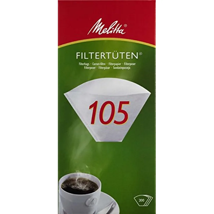 Melitta Filtertüten 105, Weiß, 200 Stück